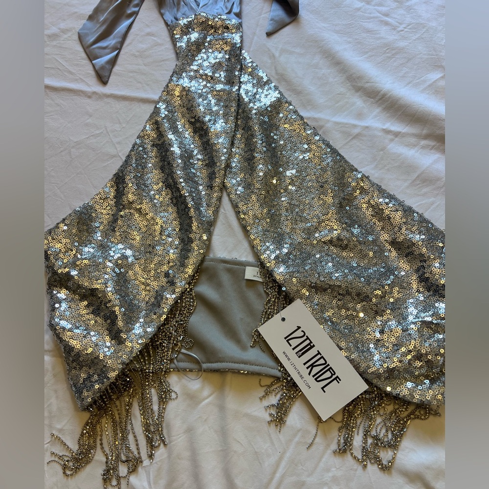 12th Tribe Metallic Sequin Fringe Top - Picture 3 of 4